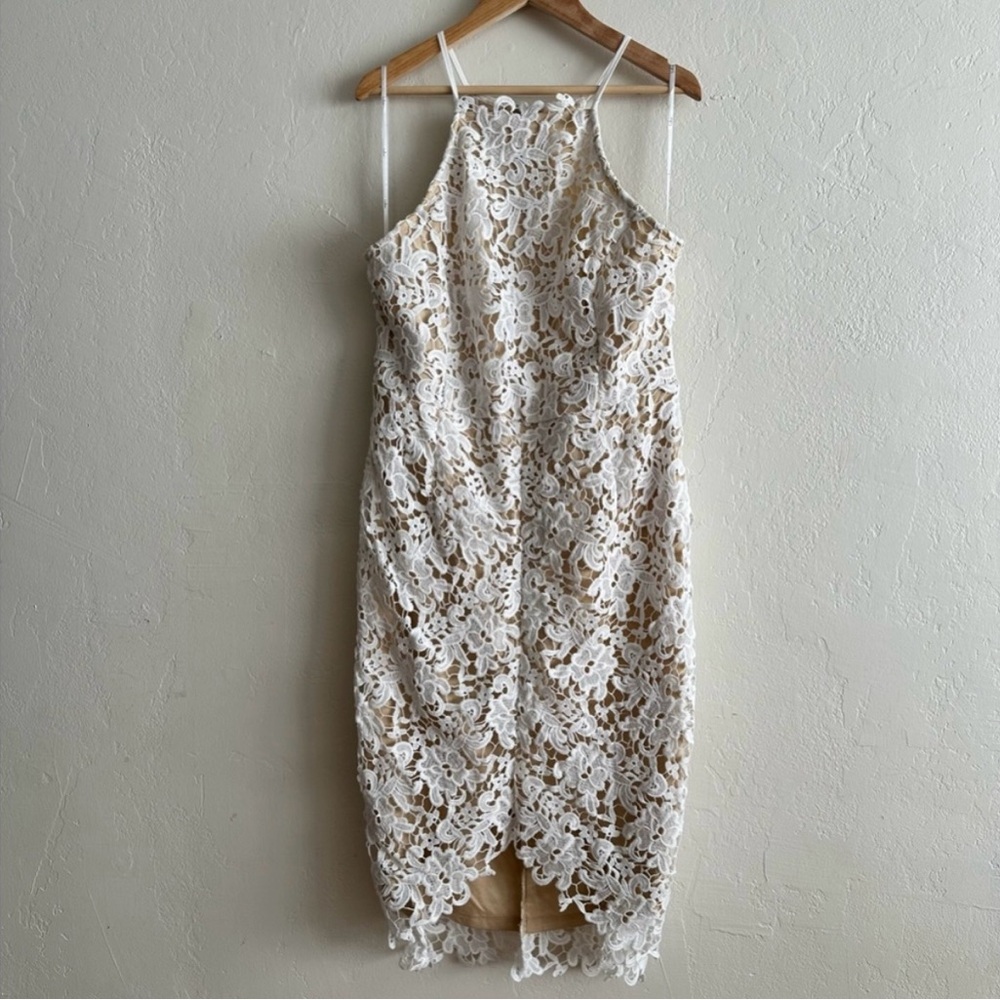 Lulus White Lace Floral Midi Dress Size XL
